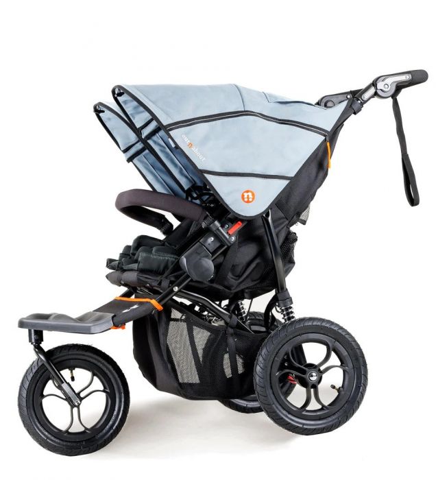 Out'n'About Nipper Double V5 Pushchair Lightweight, all-terrain buggy for two, suitable from birth to 4 years - Rocksalt Grey - Image 7