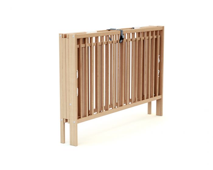 AT4 Wooden Folding Cot with FREE cot mattress - Natural - Image 2