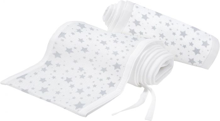 BreathableBaby Mesh Cot Bed Liner – Classic Collection – Fits 4 Sides – Safe Anti-Bumper Design – Twinkle Grey - Image 5