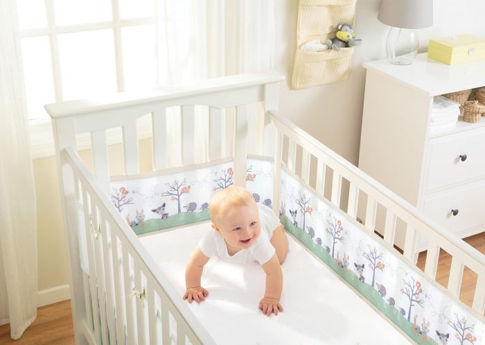 BreathableBaby Mesh Cot Bed Liner – Classic Collection – Fits 4 Sides – Safe Anti-Bumper Design – Woodland Walk - Image 2