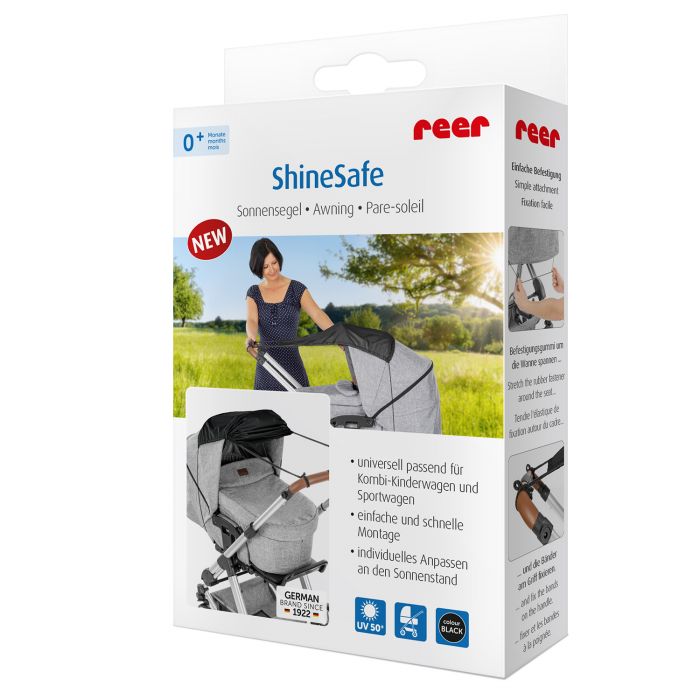 ShineSafe Universal UVF50 Protection Pram Sunshade - Black - Image 5