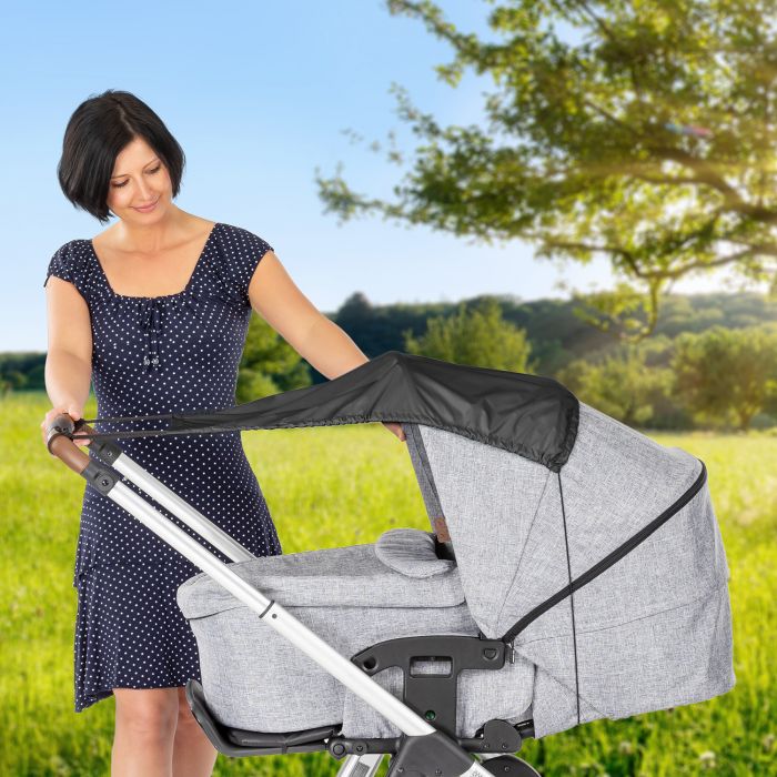 ShineSafe Universal UVF50 Protection Pram Sunshade - Black - Image 3