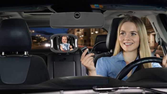Babyview LED Car Safety Mirror with Light - Image 2