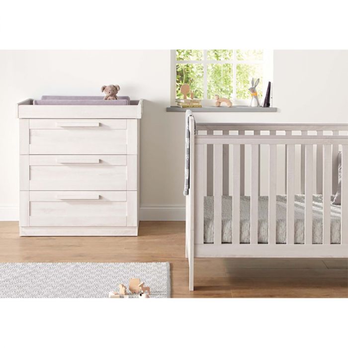 Mamas & Papas Atlas Cotbed, Dresser & Wardrobe Package - Nimbus White - Image 7