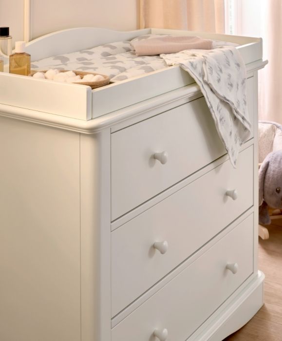 Mamas & Papas Flyn 3 Piece White Cotbed Range with Dresser Changer & Wardrobe - Image 6