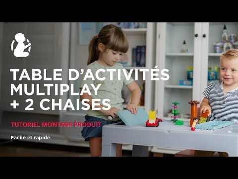 Multifunctional Children's Activity Table MULTIPLAY + 2 Chairs – Lego-Compatible, Sand & Water Play - Image 3