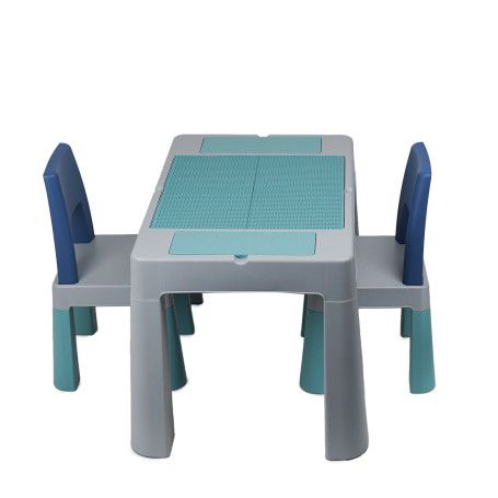 Multifunctional Children's Activity Table MULTIPLAY + 2 Chairs – Lego-Compatible, Sand & Water Play - Image 12